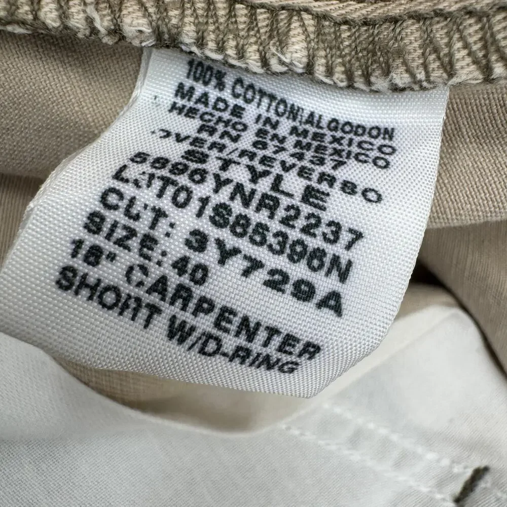 Polo Jeans Co Shorts Mens 40 (41x10.5 ACTUAL) Khaki Tan Carpenter Short‎ Vintage